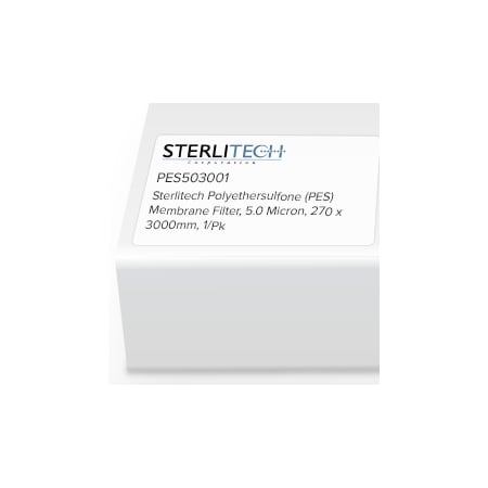 Sterlitech Polyethersulfone (PES) Membrane Filter, 5.0 Micron, 270 x 3000mm, 1/Pk PES503001
